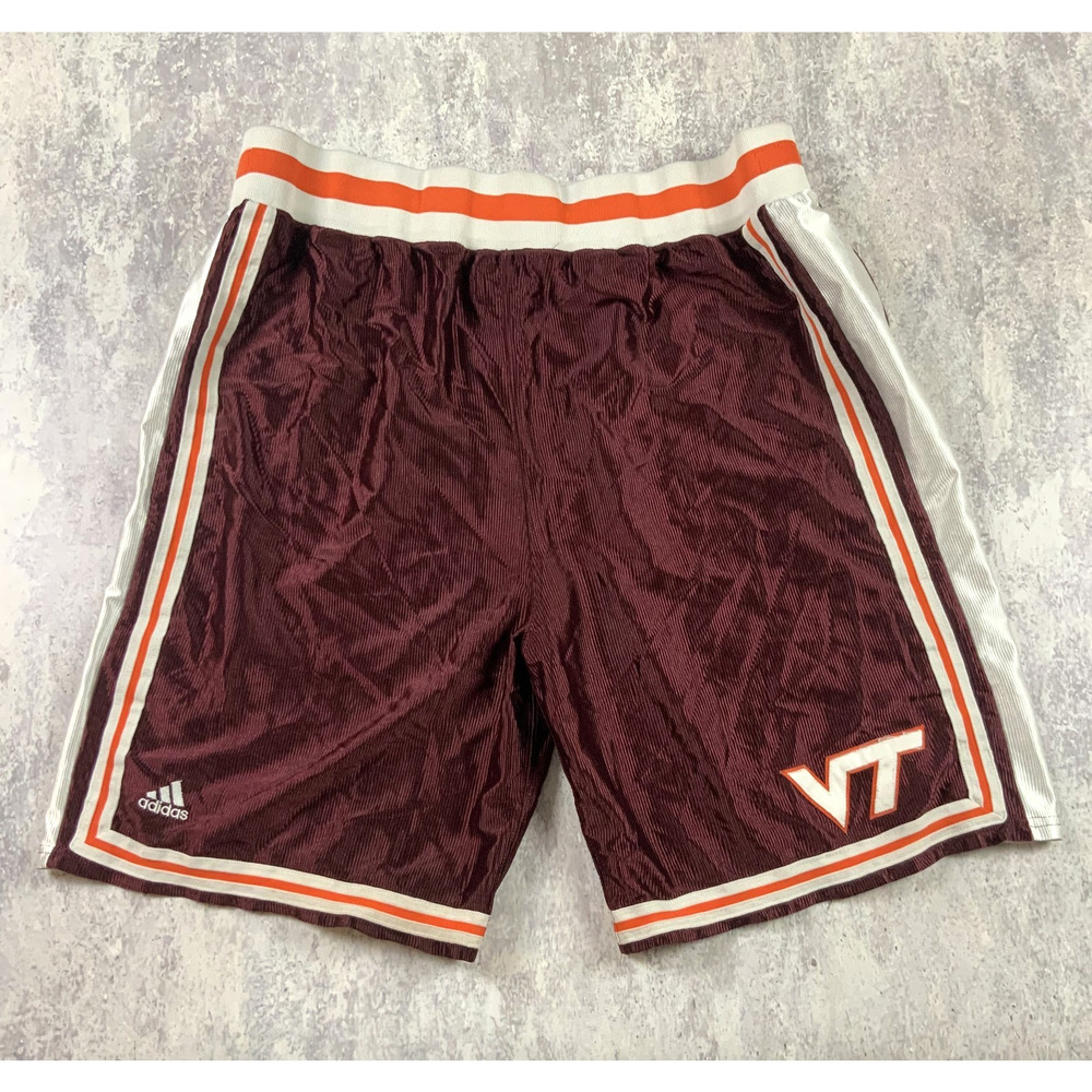 Adidas Virginia Tech Hokies Shorts Mens Size 50 Maroon VT Team Issued Basketball